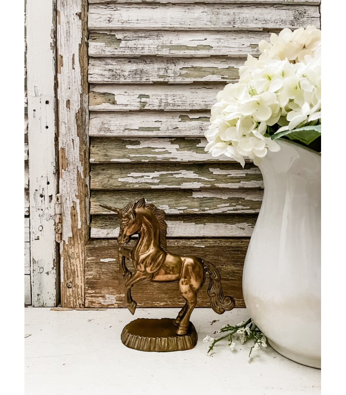 Vintage Brass Unicorn/Horse Figurine 