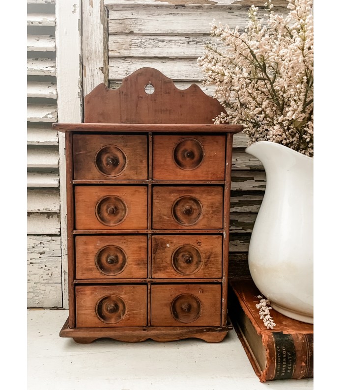 Vintage/Antique Wood Spice Cabinet - Beautiful Patina 